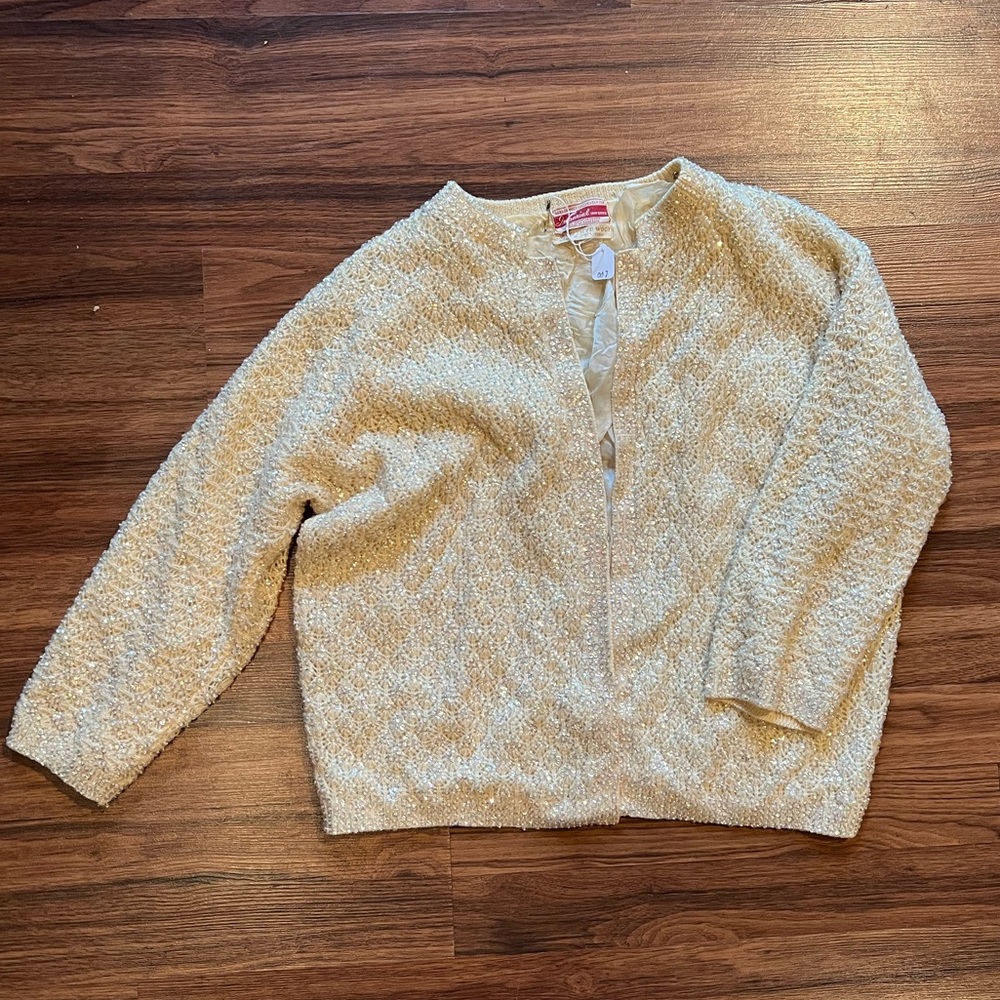 1950’s Cardigan with Embroidered Beads and Sequins by “Imperial Imports”